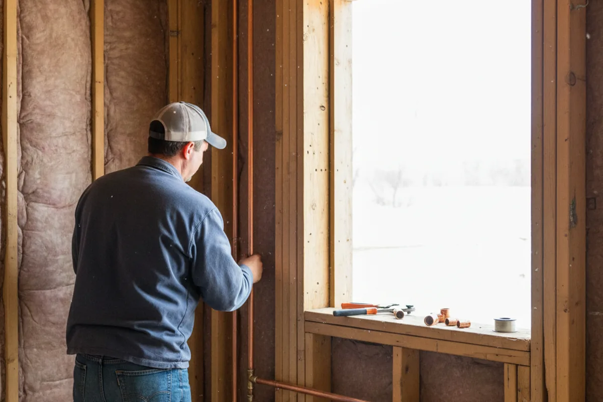 Licensed plumber running new copper supply lines in a Arnaudville home