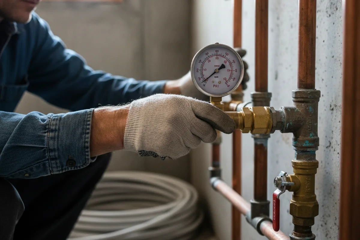 Pressure testing a repaired line during Water Line Repair in Arnaudville